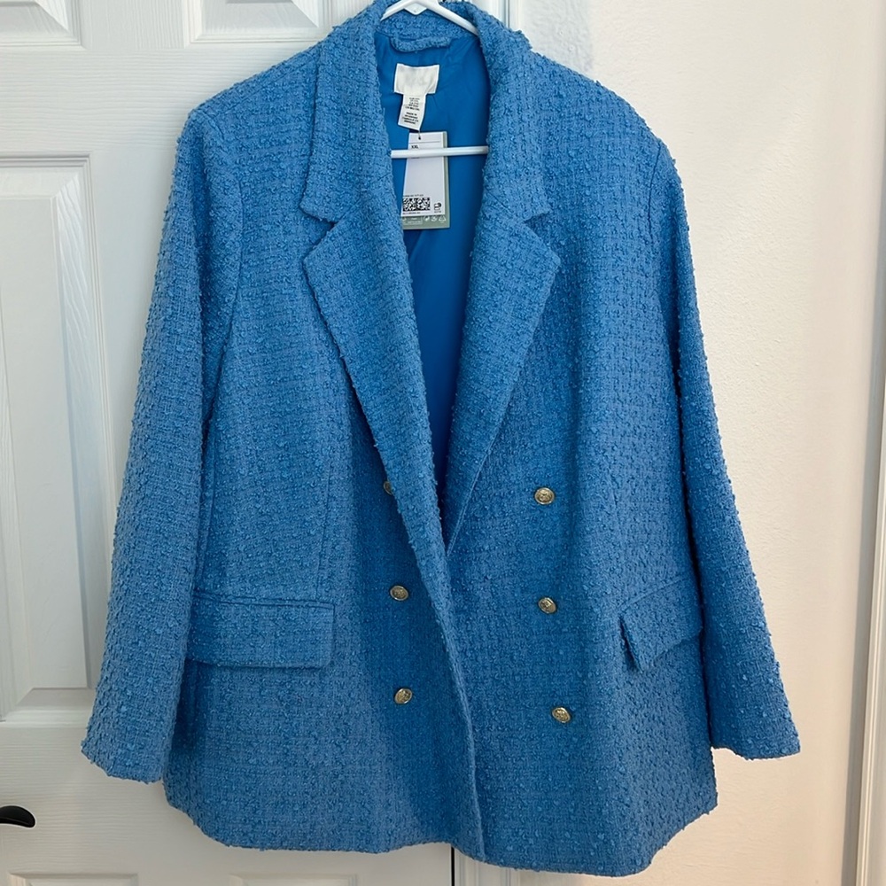 NWT H&M Boucle Double-Breasted Blazer